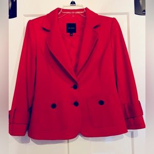 Red blazer from the Limited with black buttons very soft, cotton material